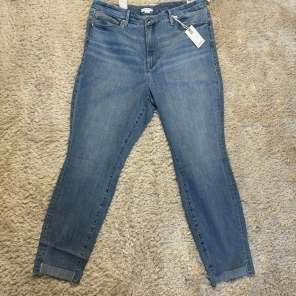 Good American women’s good legs raw step hem skinny jeans size 20